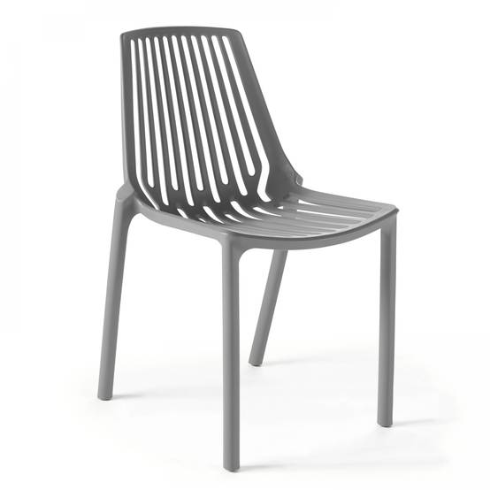 Oviala - Lot de 4 chaises en plastique gris Paris - Oviala - Image 2