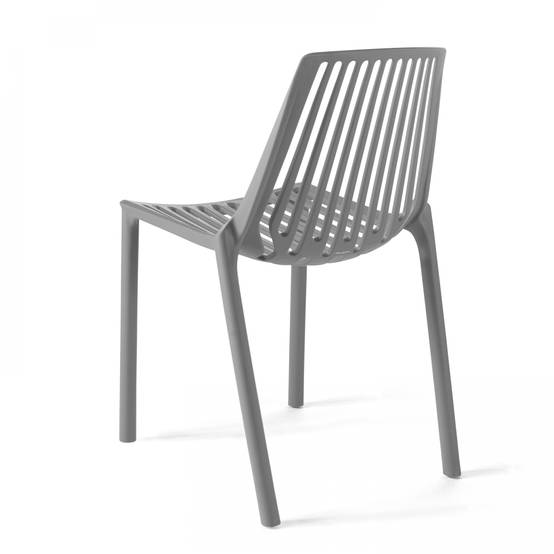 Oviala - Lot de 4 chaises en plastique gris Paris - Oviala - Image 3