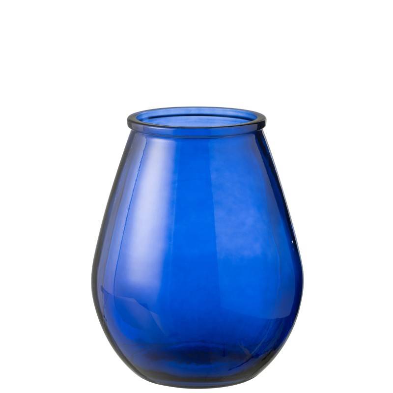 J-Line - Vase en verre bleu foncé 29x29x35.5 cm - J-Line - Image 1