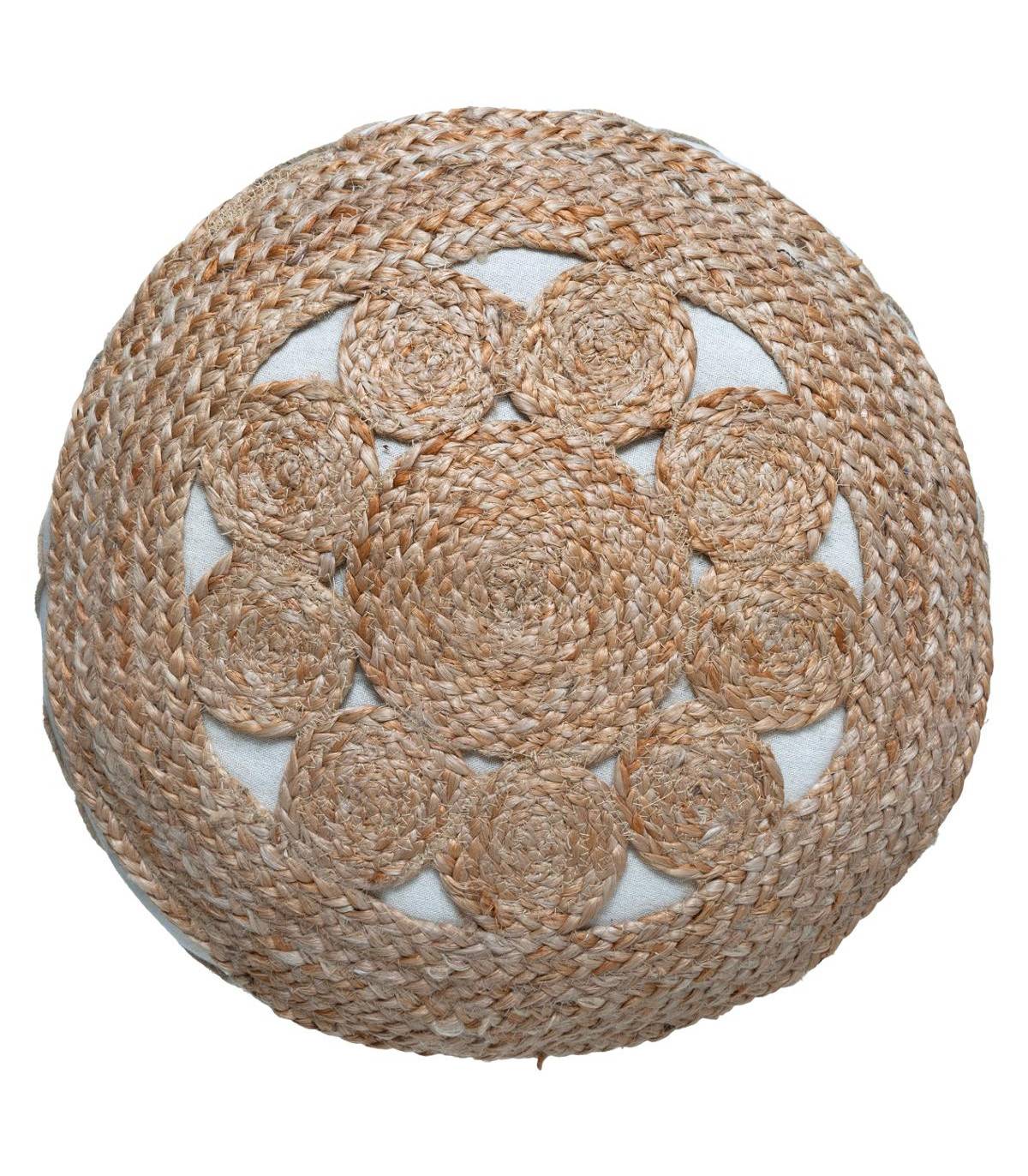 Coussin de Sol en Jute ajouré D 43  cm - Imagen 3