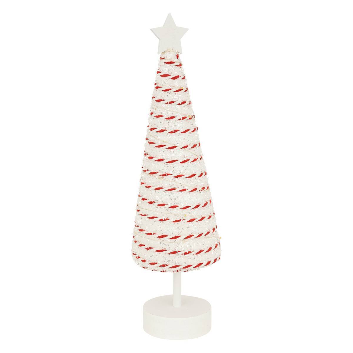 Feeric Christmas - Décoration sapin rouge H38cm 20 LED blanc chaud à piles - Feeric Lights & Christmas - Imagen 1