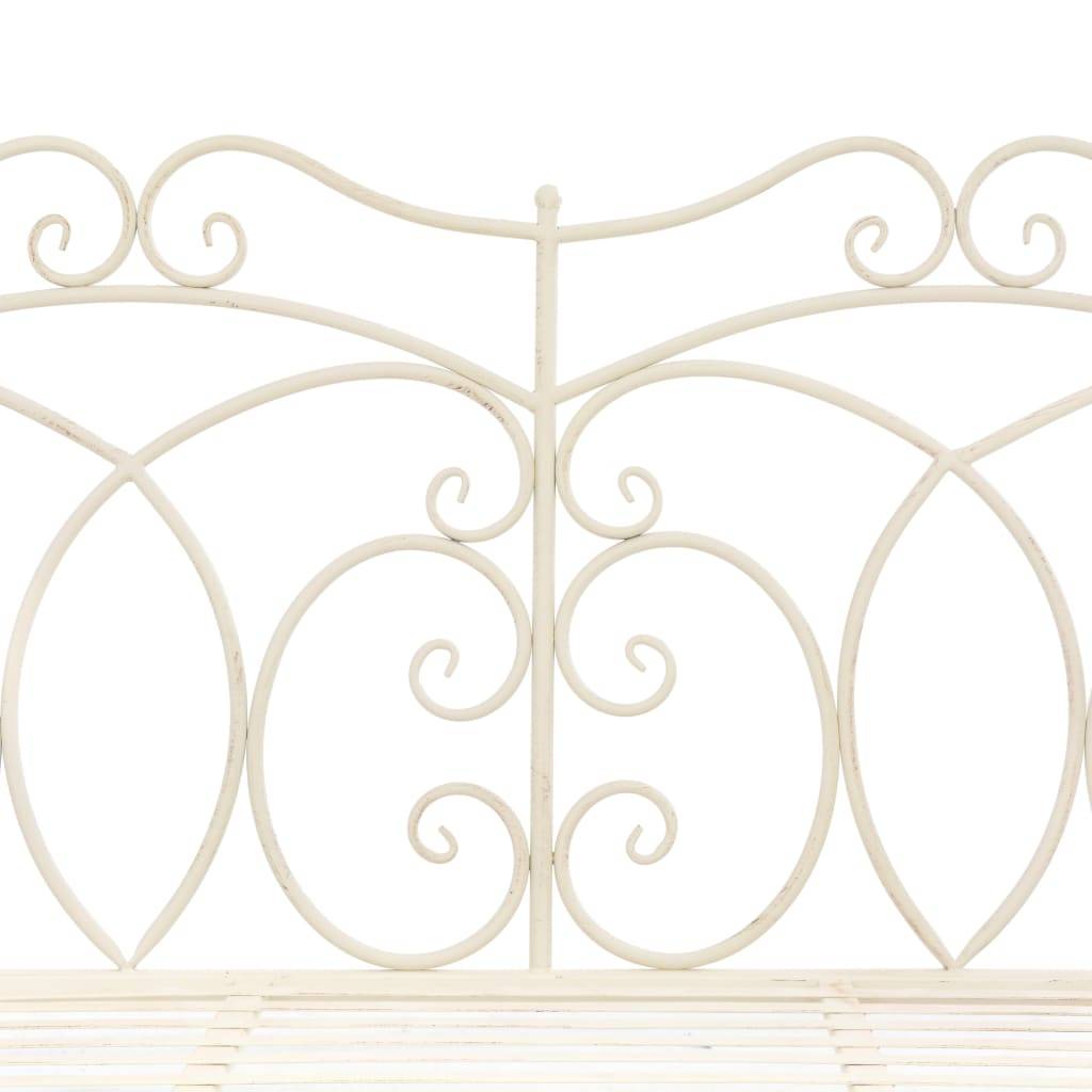 PANGIVO - Banc de jardin fer blanc antique 104 x 83 x 89 cm - PANGIVO - Image 4