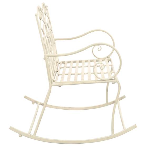PANGIVO - Banc de jardin fer blanc antique 104 x 83 x 89 cm - PANGIVO - Image 3