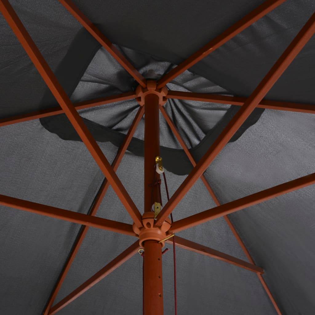 PANGIVO - Parasol de jardin avec mât en bois anthracite 200 x 300 x 250 cm - PANGIVO - Image 6