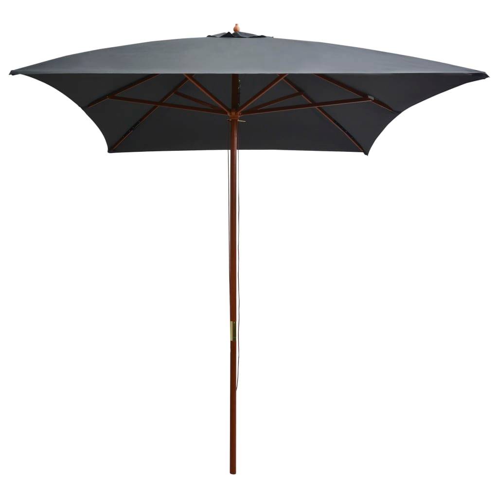 PANGIVO - Parasol de jardin avec mât en bois anthracite 200 x 300 x 250 cm - PANGIVO - Image 2