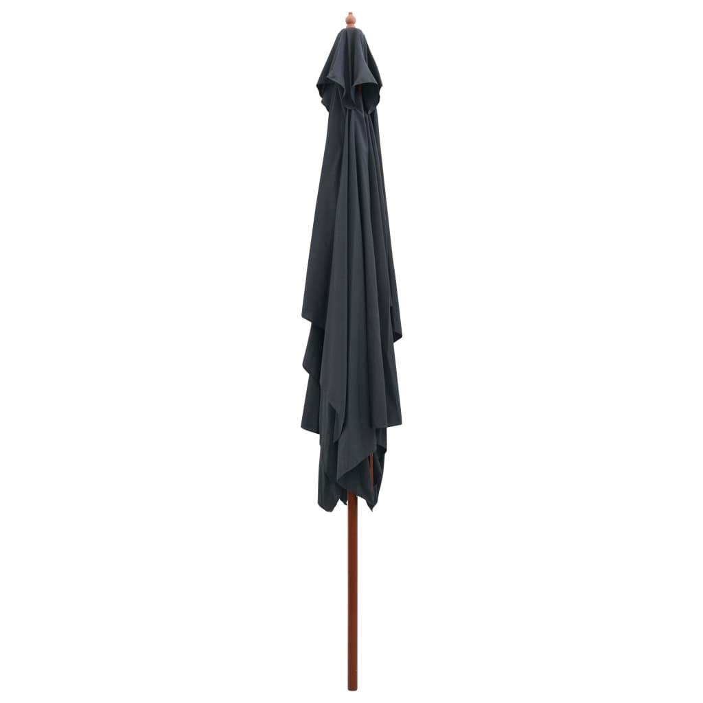 PANGIVO - Parasol de jardin avec mât en bois anthracite 200 x 300 x 250 cm - PANGIVO - Image 3