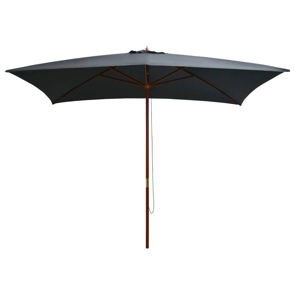 PANGIVO - Parasol de jardin avec mât en bois anthracite 200 x 300 x 250 cm - PANGIVO - Image 1