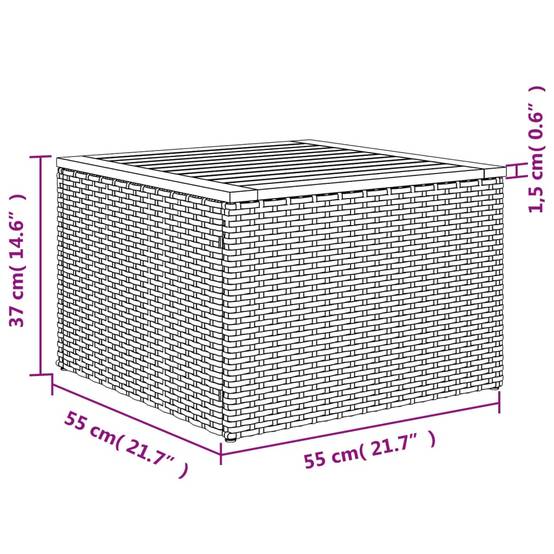Salon de jardin 6 pcs résine tressée modulable avec table et pouf pour Noir – ComfortXL Outdoor Living - Image 3