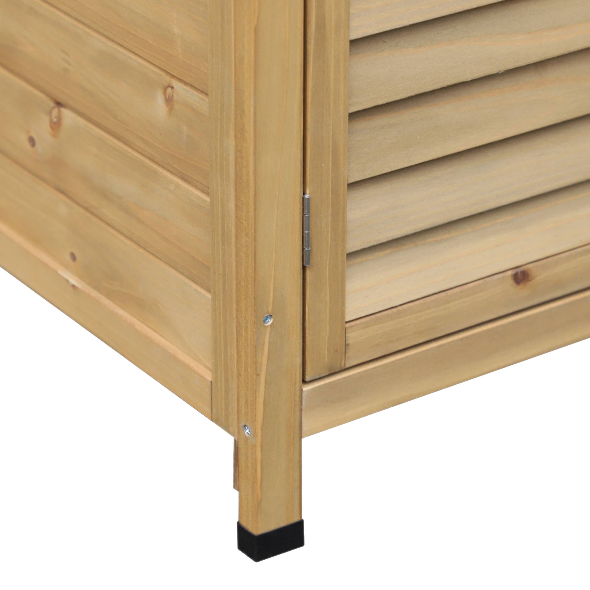 Outsunny - Armoire de jardin sur pied dim. 87x46x96cm portes persiennes toit bitumé bois sapin autoclave vert - Outsunny - Image 9