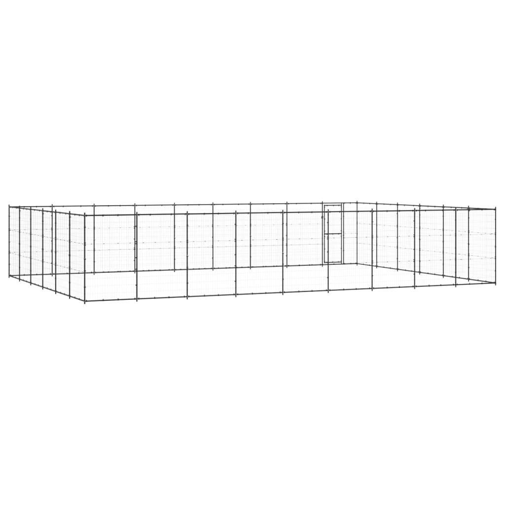 Helloshop26 - Chenil extérieur cage enclos parc animaux chien d'extérieur pour chiens acier 65,34 m² - Imagen 5