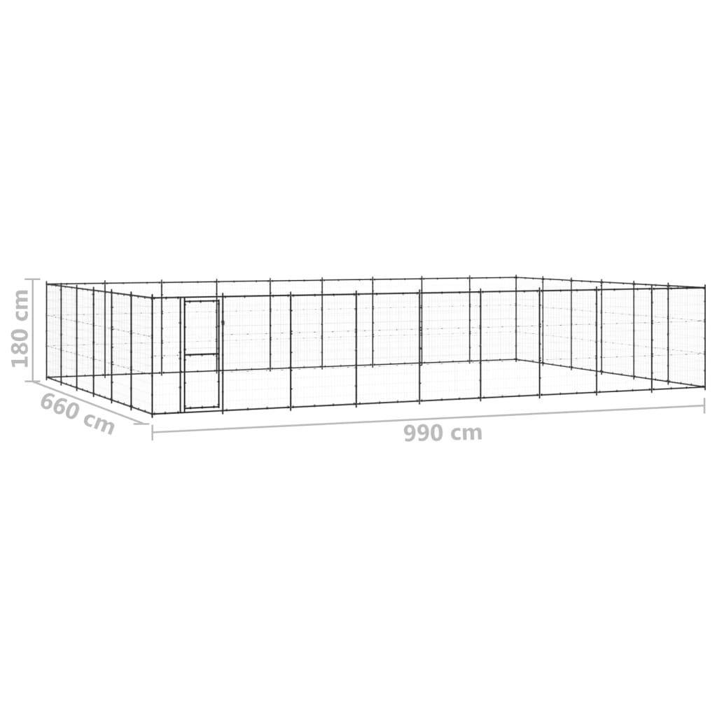 Helloshop26 - Chenil extérieur cage enclos parc animaux chien d'extérieur pour chiens acier 65,34 m² - Imagen 2