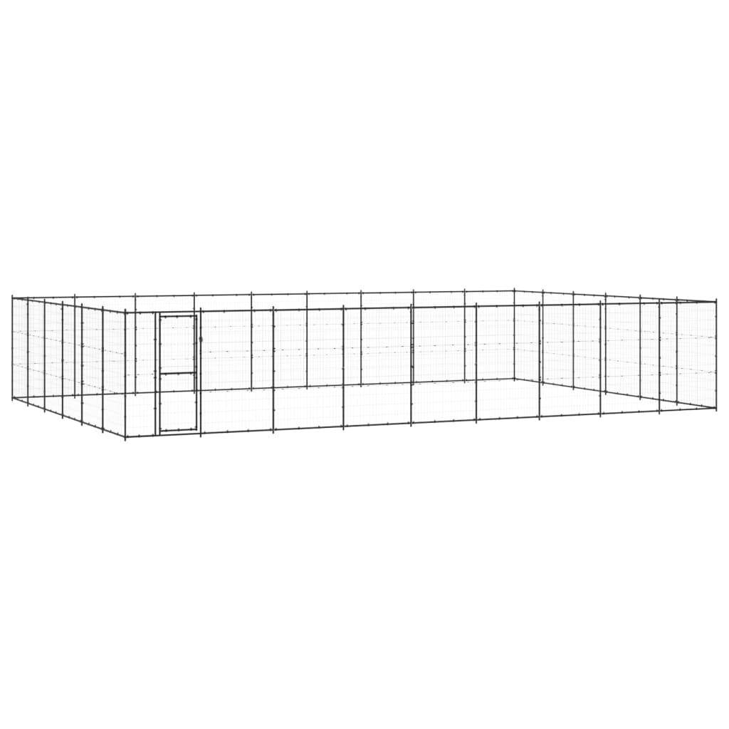 Helloshop26 - Chenil extérieur cage enclos parc animaux chien d'extérieur pour chiens acier 65,34 m² - Imagen 1