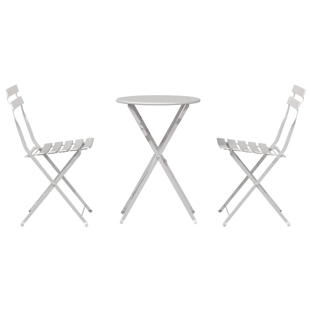 Vidaxl - Ensemble bistro pliant 3 pcs-Salons de jardin Beige Acier - Image 7
