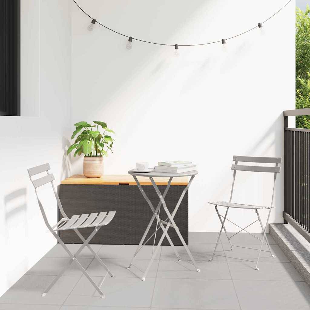 Vidaxl - Ensemble bistro pliant 3 pcs-Salons de jardin Beige Acier - Image 1