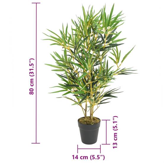Vidaxl - Bambou artificiel 368 feuilles 80 cm vert - Image 4
