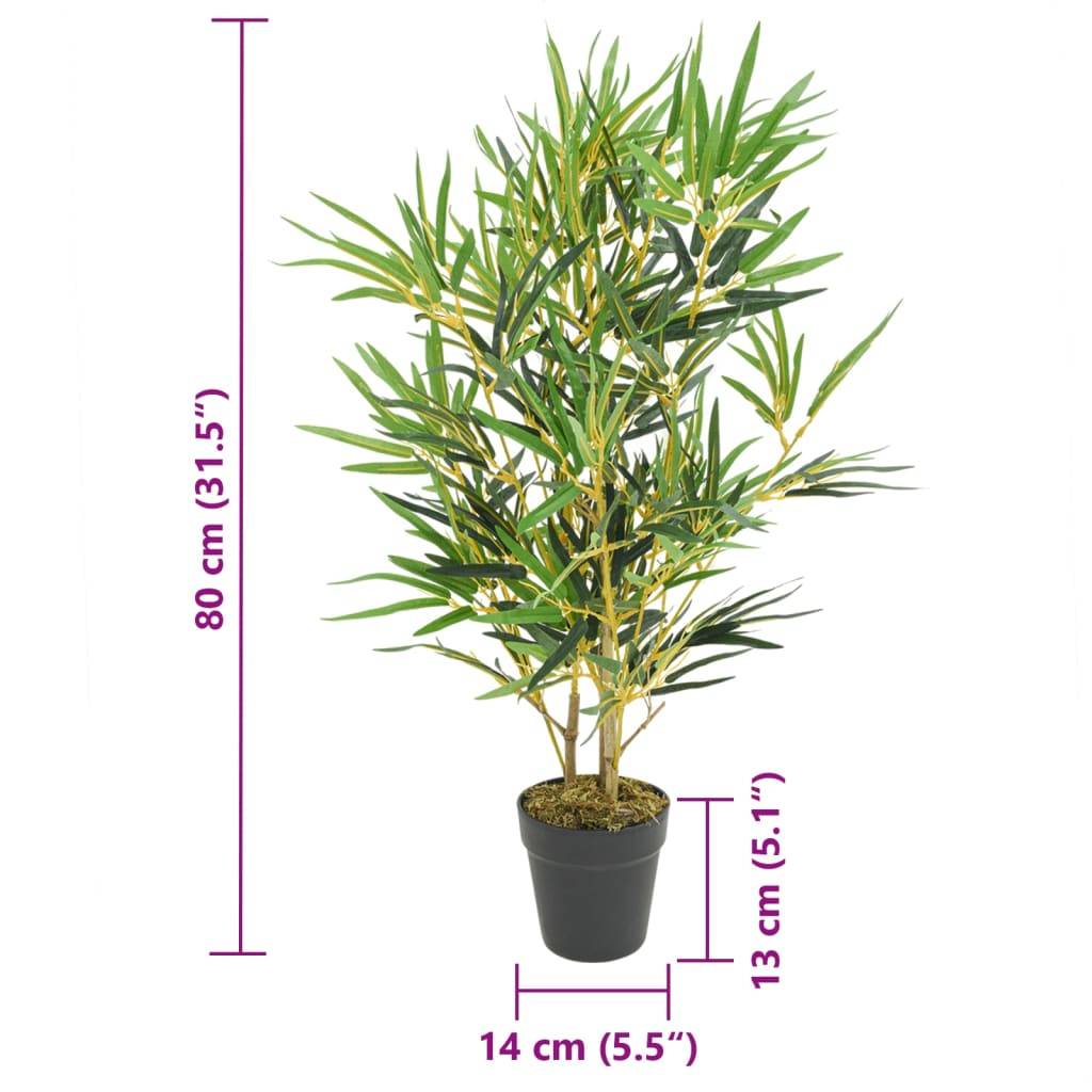 Vidaxl - Bambou artificiel 368 feuilles 80 cm vert - Image 4