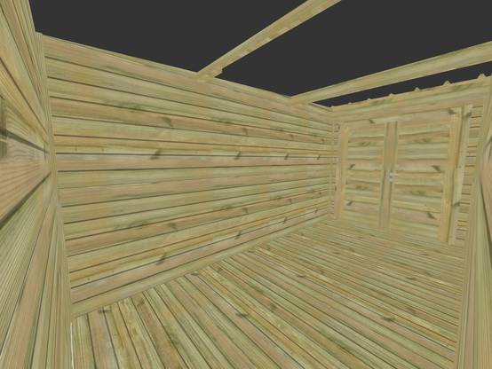 Abri Français - ABRI DE JARDIN bois Pin traité autoclave 27mm - 3,14x4,34m / 14m2 - Bac acier - Plancher bois - Image 5