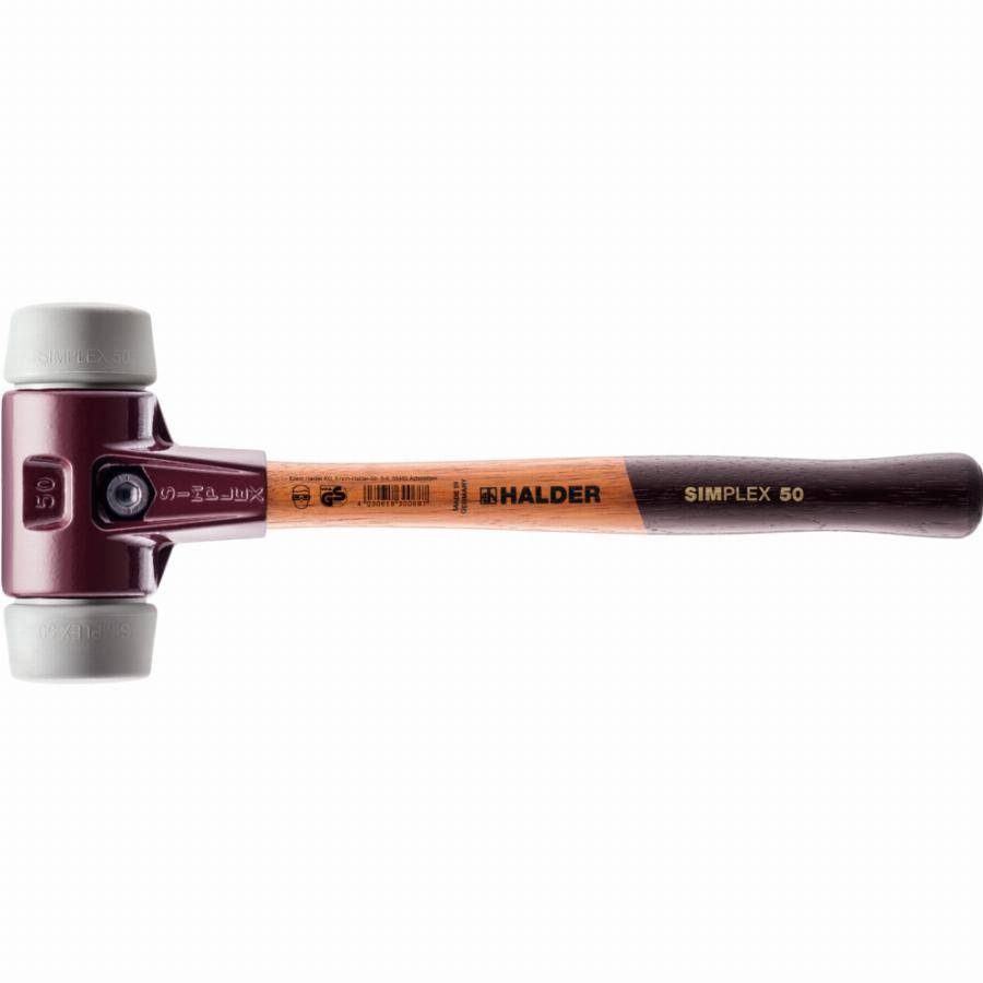 Maillet HALDER SIMPLEX TPE moyen avec boîtier en fonte malléable et manche en bois - D=30 mm - 3003.030