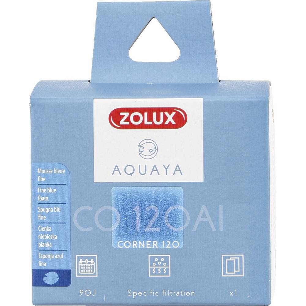 Zolux - Filtre pour pompe corner 120, filtre CO 120 Al mousse bleue fine x1. pour aquarium. - Image 1