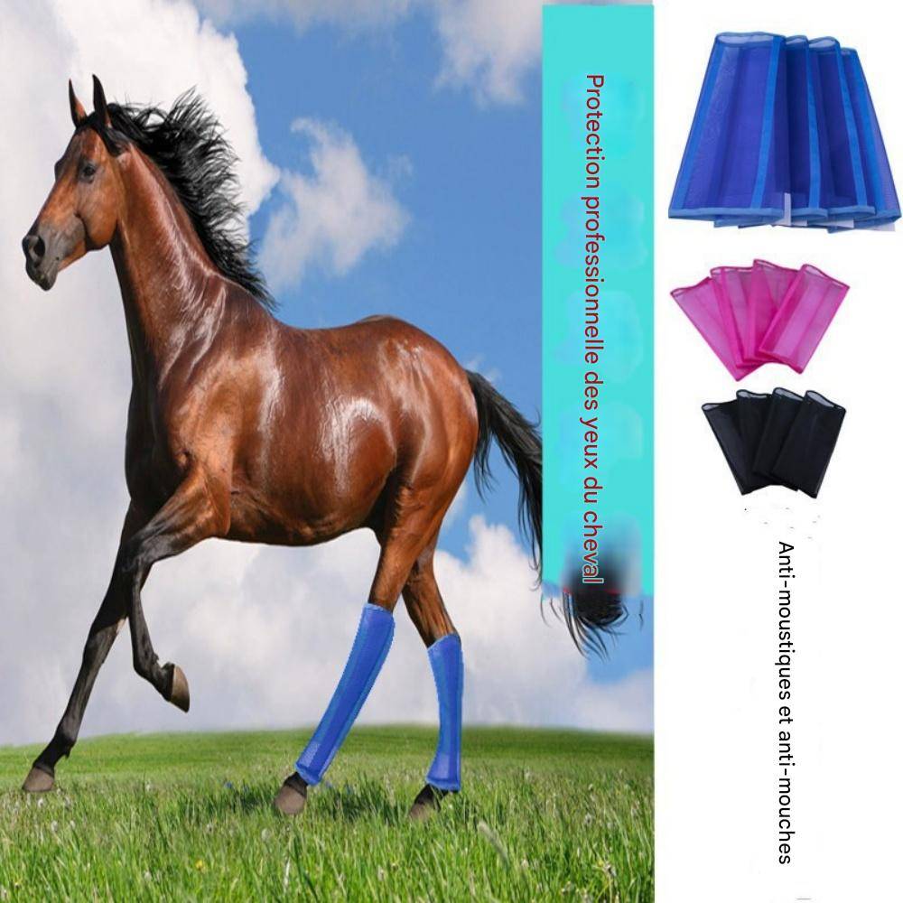 Gallopoff Lot de 4 bottes anti-mouches pour chevaux Gallopoff Lot de 4 bottes anti-mouches pour chevaux