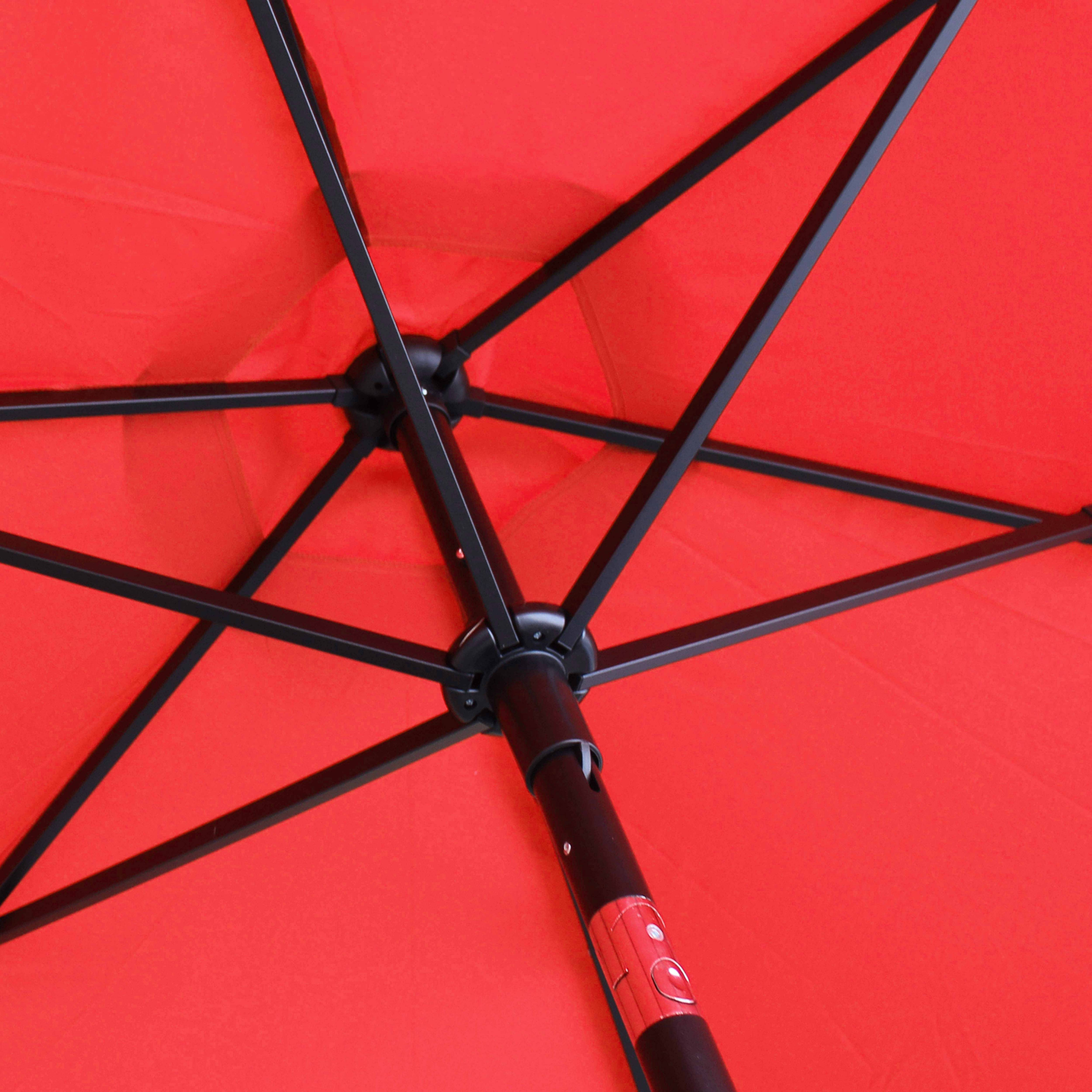 Oviala - Parasol droit inclinable 3m et 4 dalles à lester remplissables rouge Matera - Oviala - Imagen 4