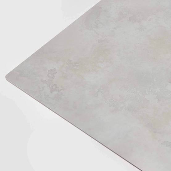 Oviala - Ensemble table 60 cm gris clair et 2 fauteuils en métal taupe - Oviala - Imagen 4