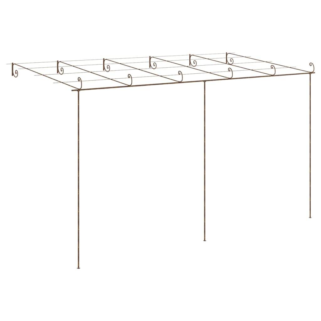 Grande Tonnelle Jardin Fer Forgé Pergola Spacieuse Vignes Patio 6x3m Marron - ComfortXL Outdoor Living - Image 4