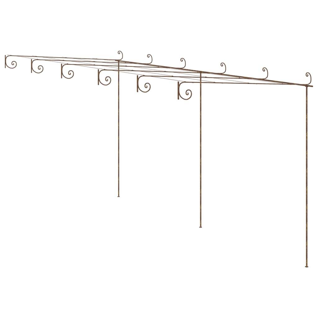 Grande Tonnelle Jardin Fer Forgé Pergola Spacieuse Vignes Patio 6x3m Marron - ComfortXL Outdoor Living - Image 2