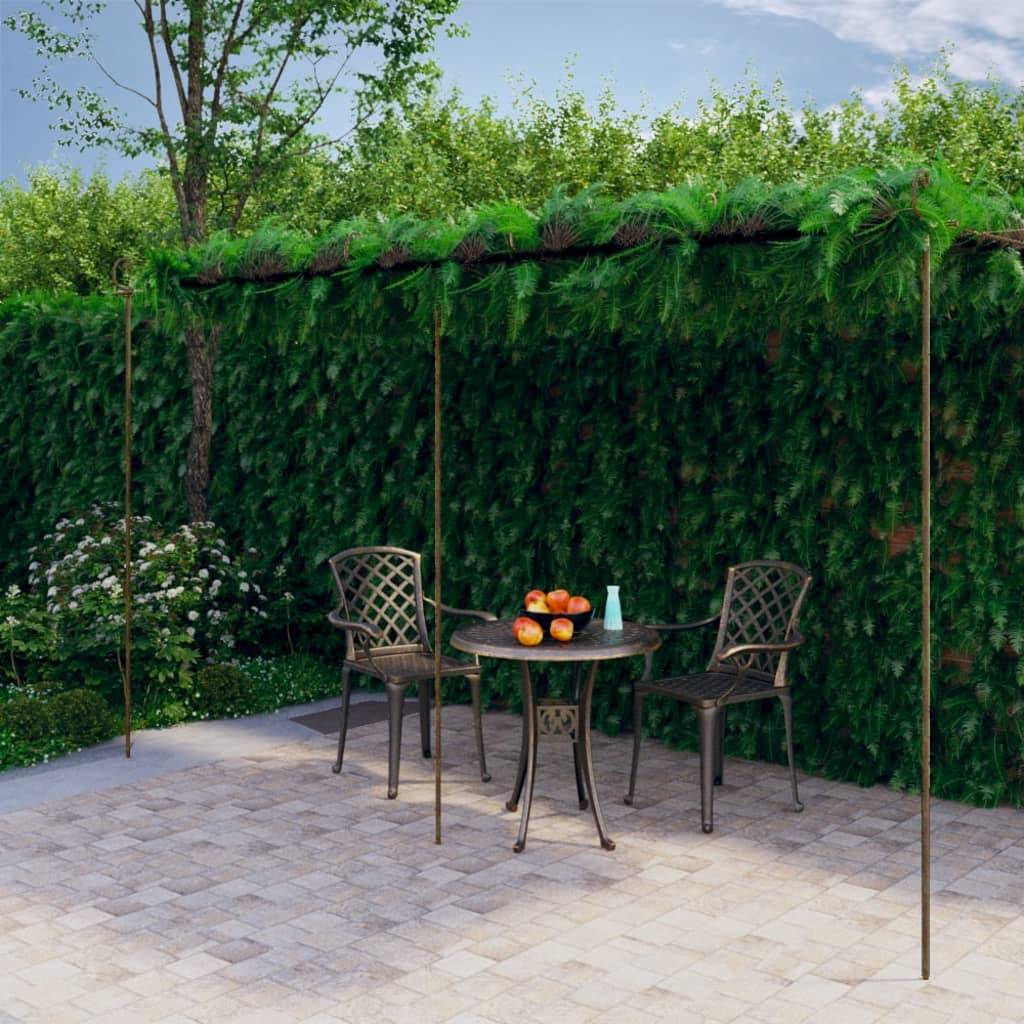 Grande Tonnelle Jardin Fer Forgé Pergola Spacieuse Vignes Patio 6x3m Marron - ComfortXL Outdoor Living - Image 1