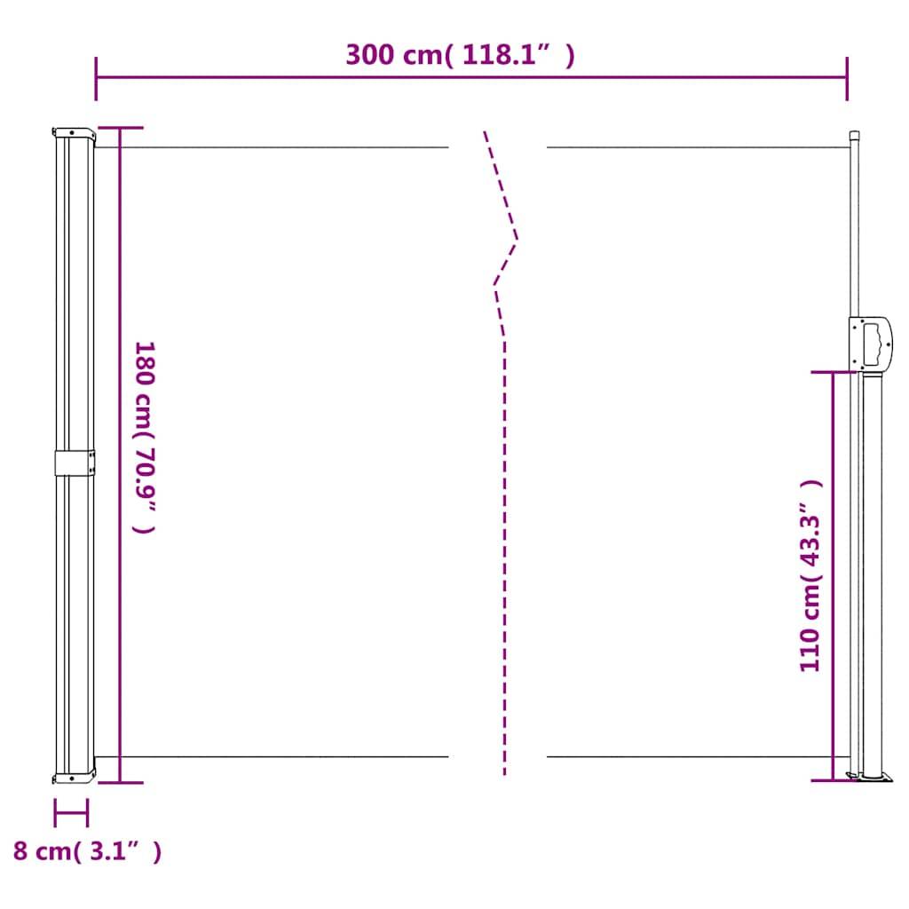 Auvent latéral rétractable acier aluminium blanc 300 x 180 cm - PANGIVO - Image 10
