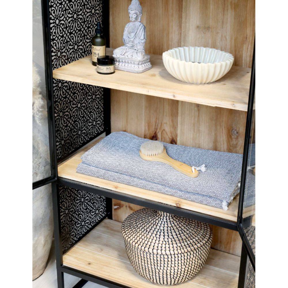 Chemin De Campagne - Armoire vitrine en bois et fer marron et noir 71 x 38.5 x 160 cm Chemin de campagne - Imagen 5
