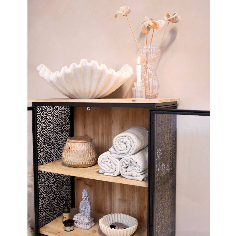 Chemin De Campagne - Armoire vitrine en bois et fer marron et noir 71 x 38.5 x 160 cm Chemin de campagne - Imagen 6