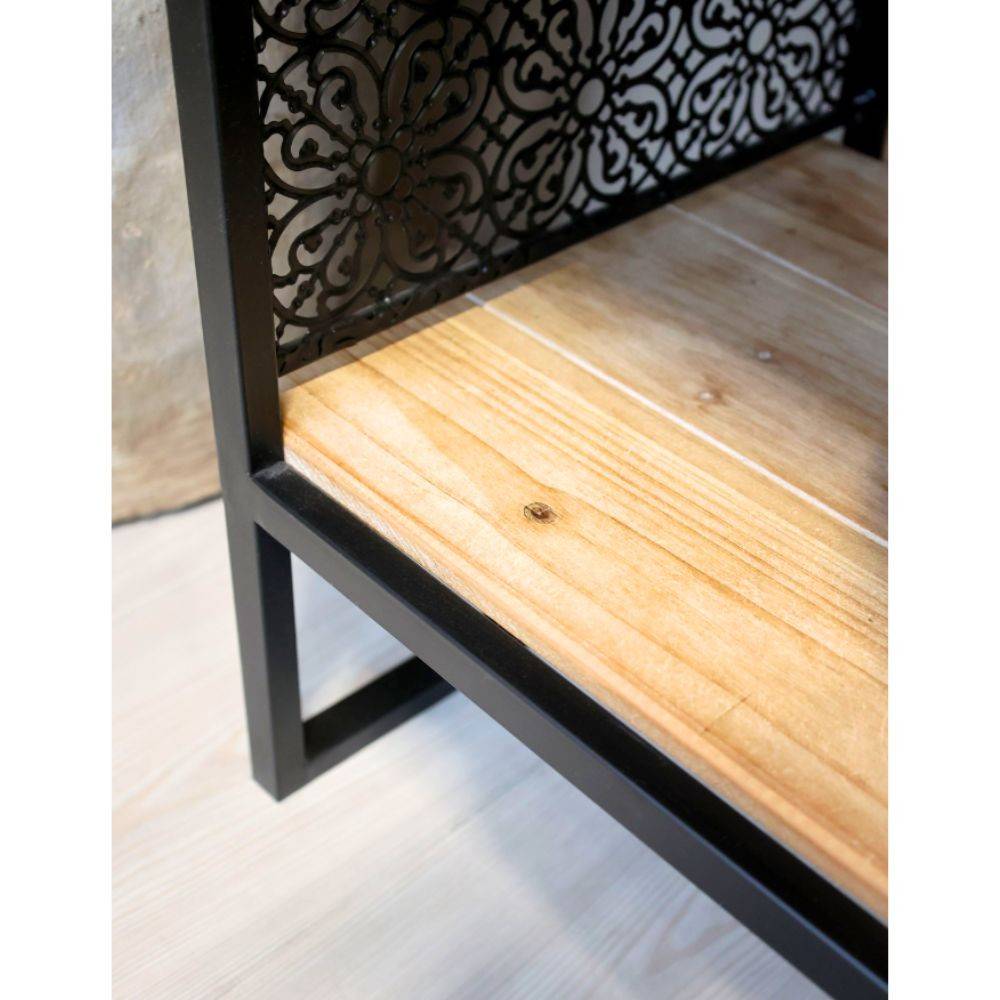 Chemin De Campagne - Armoire vitrine en bois et fer marron et noir 71 x 38.5 x 160 cm Chemin de campagne - Imagen 7