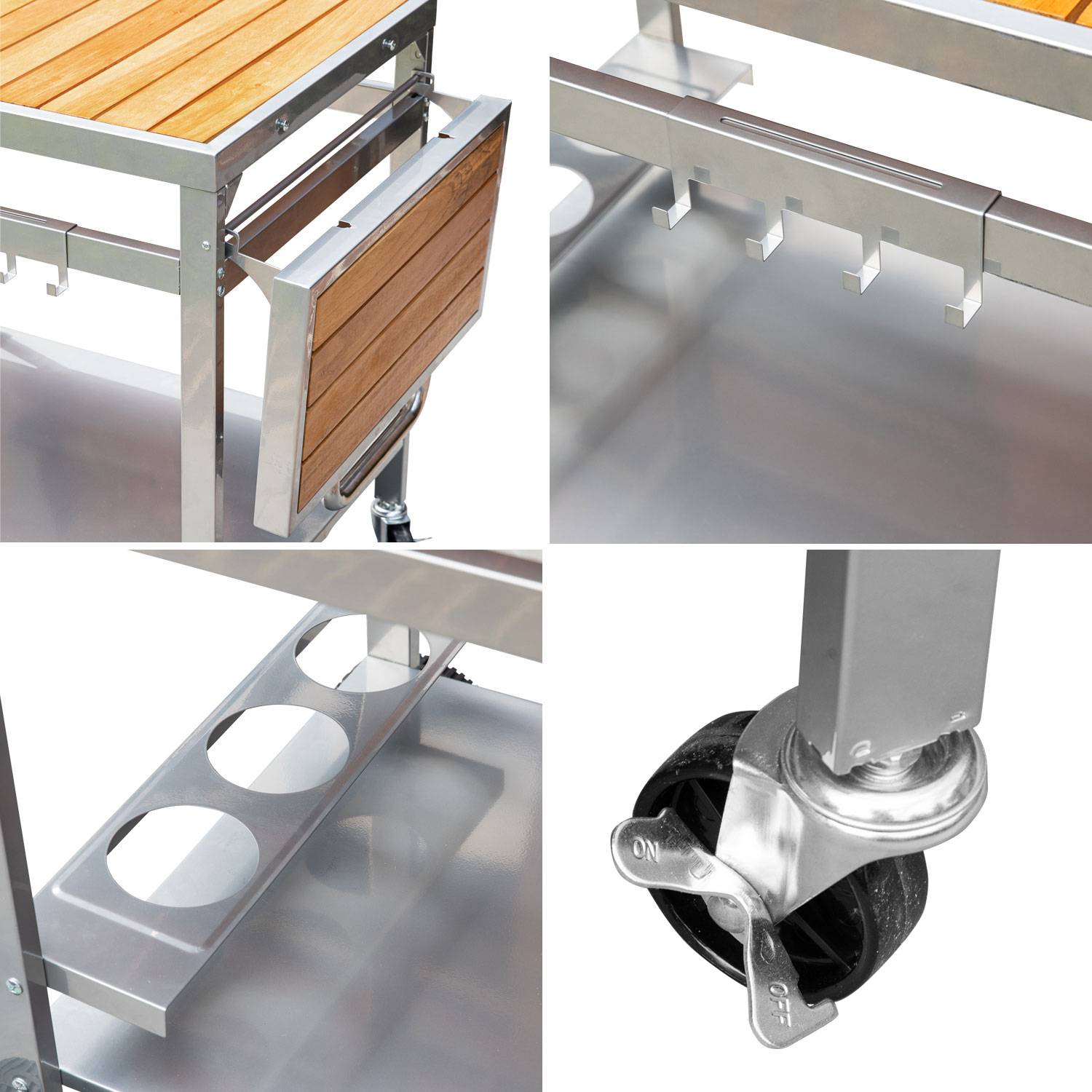 Desserte pour plancha en bois et métal GRANDI XL - COOK'IN GARDEN - Imagen 4