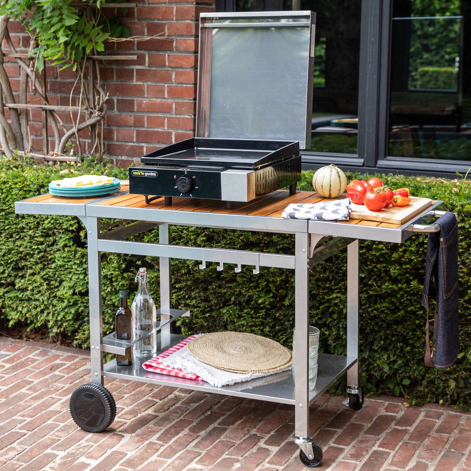Desserte pour plancha en bois et métal GRANDI XL - COOK'IN GARDEN - Imagen 5