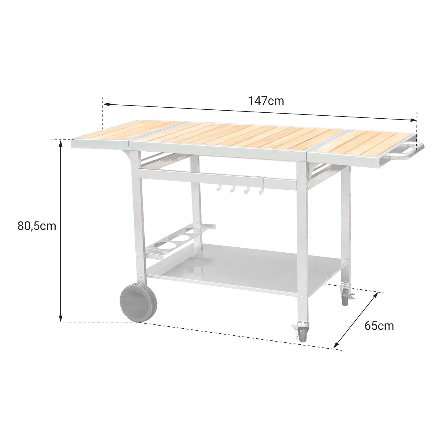 Desserte pour plancha en bois et métal GRANDI XL - COOK'IN GARDEN - Imagen 6
