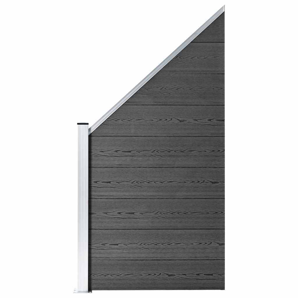 PANGIVO - Panneau de clôture WPC noir 619 x 105-186 cm - PANGIVO - Image 2