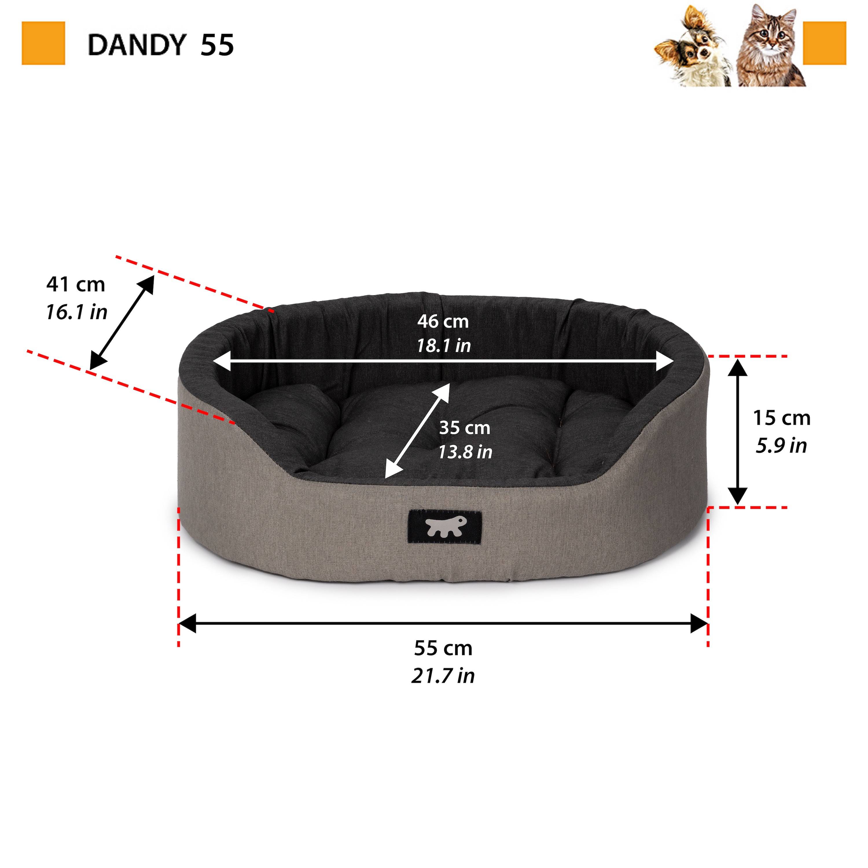 Ferplast - Ferplast Panier Chien Dandy, Coussin Amovible et Lavable, Housse en Coton avec Rembourrage Doux, Idéale Également comme Niche pour Chat, 55 x 41 x H - Imagen 2
