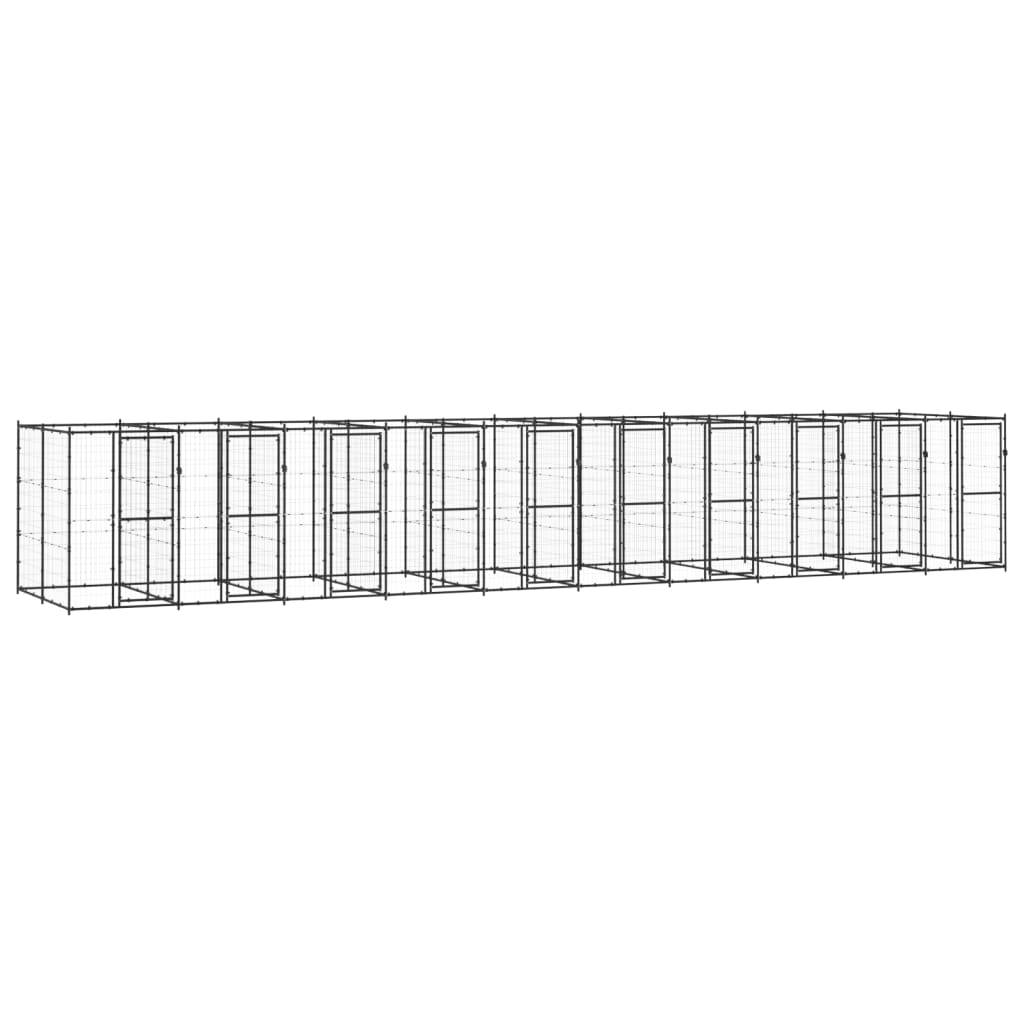 Vidaxl - Chenil d'extérieur pour chiens Acier 24,2 m² vidaXL 3082268 - Imagen 1