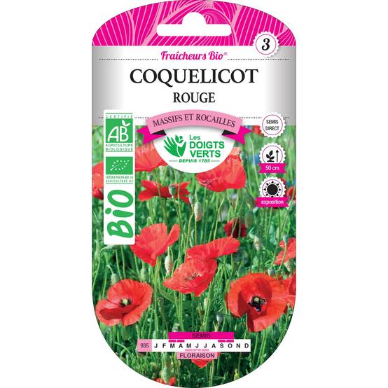 Graines coquelicot rouge BIO Les Doigts Verts