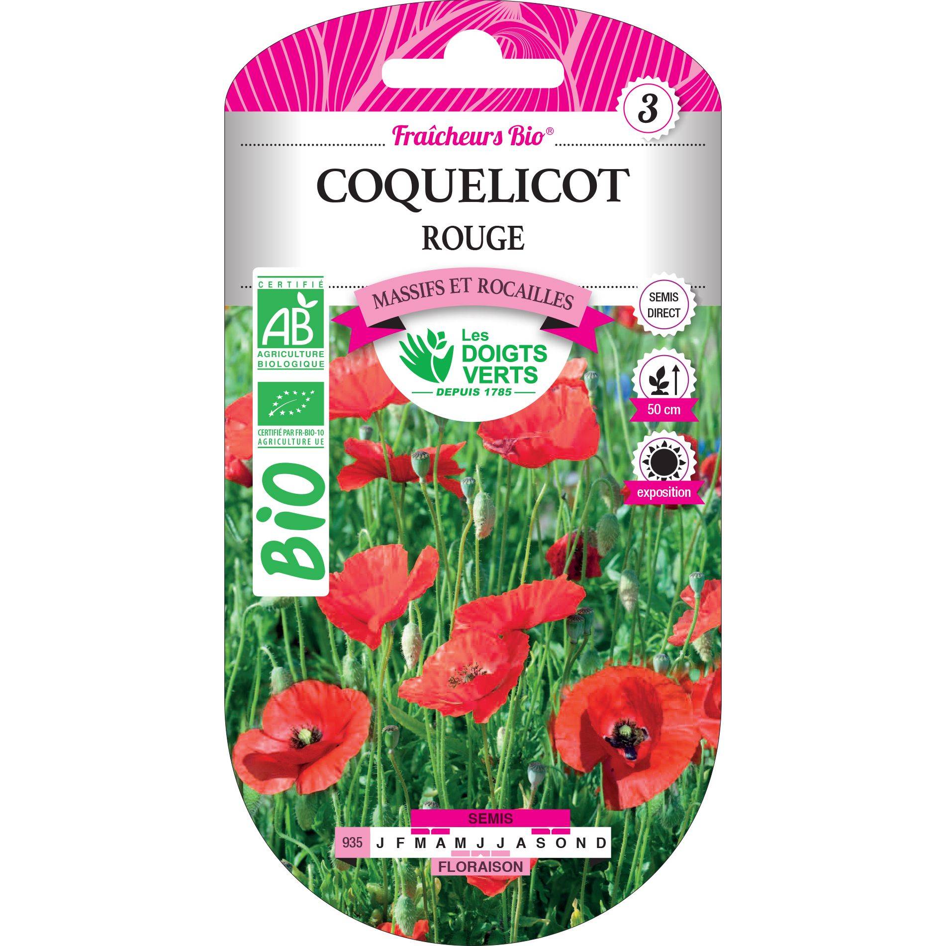Graines coquelicot rouge BIO Les Doigts Verts