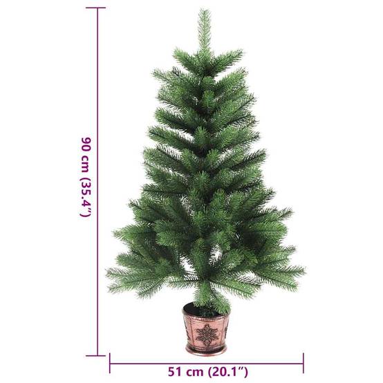 Sapin de Noël | Arbre de Noël artificiel aiguilles réalistes 90 cm vert Maison Chic - Image 7