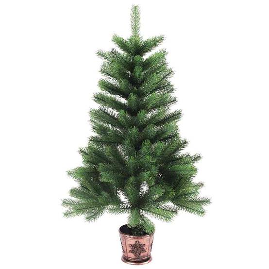 Sapin de Noël | Arbre de Noël artificiel aiguilles réalistes 90 cm vert Maison Chic - Image 2