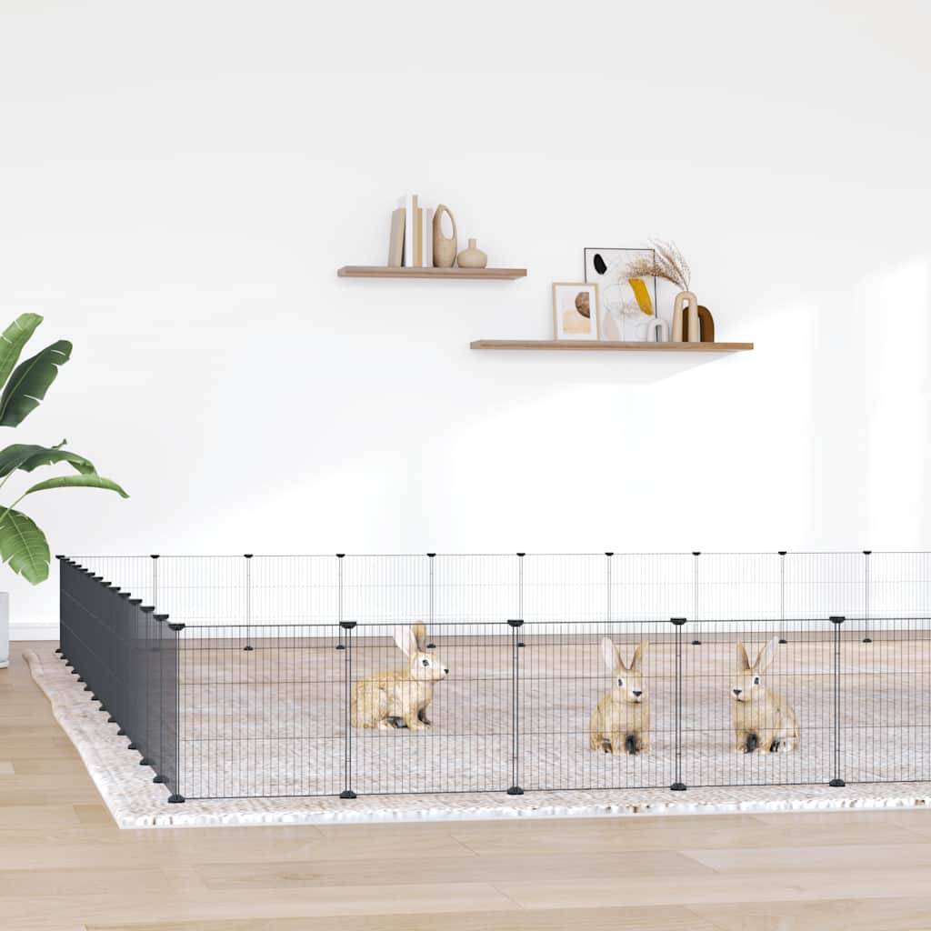 Vidaxl - Cage animaux de compagnie à 52 panneaux et porte Noir 455x455x35 cm vidaXL 3114029 - Imagen 1