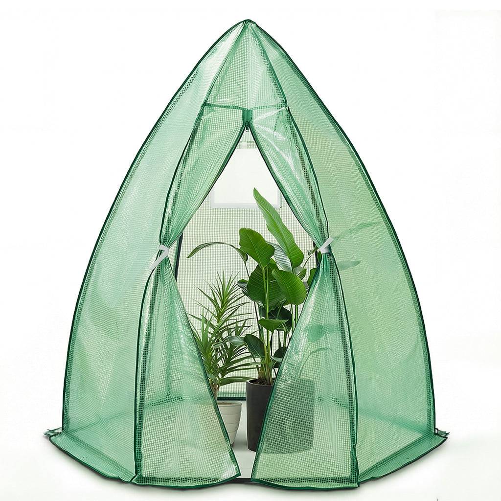 Serre d'hivernage dôme 160x160x180cm vert - Bâche PE imperméable, anti-UV - Balcon, terrasse, jardin