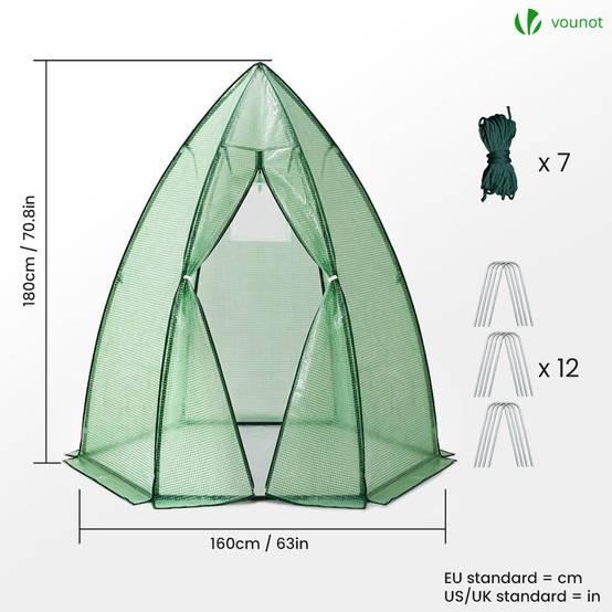 Serre d'hivernage dôme 160x160x180cm vert - Bâche PE imperméable, anti-UV - Balcon, terrasse, jardin - Image 4