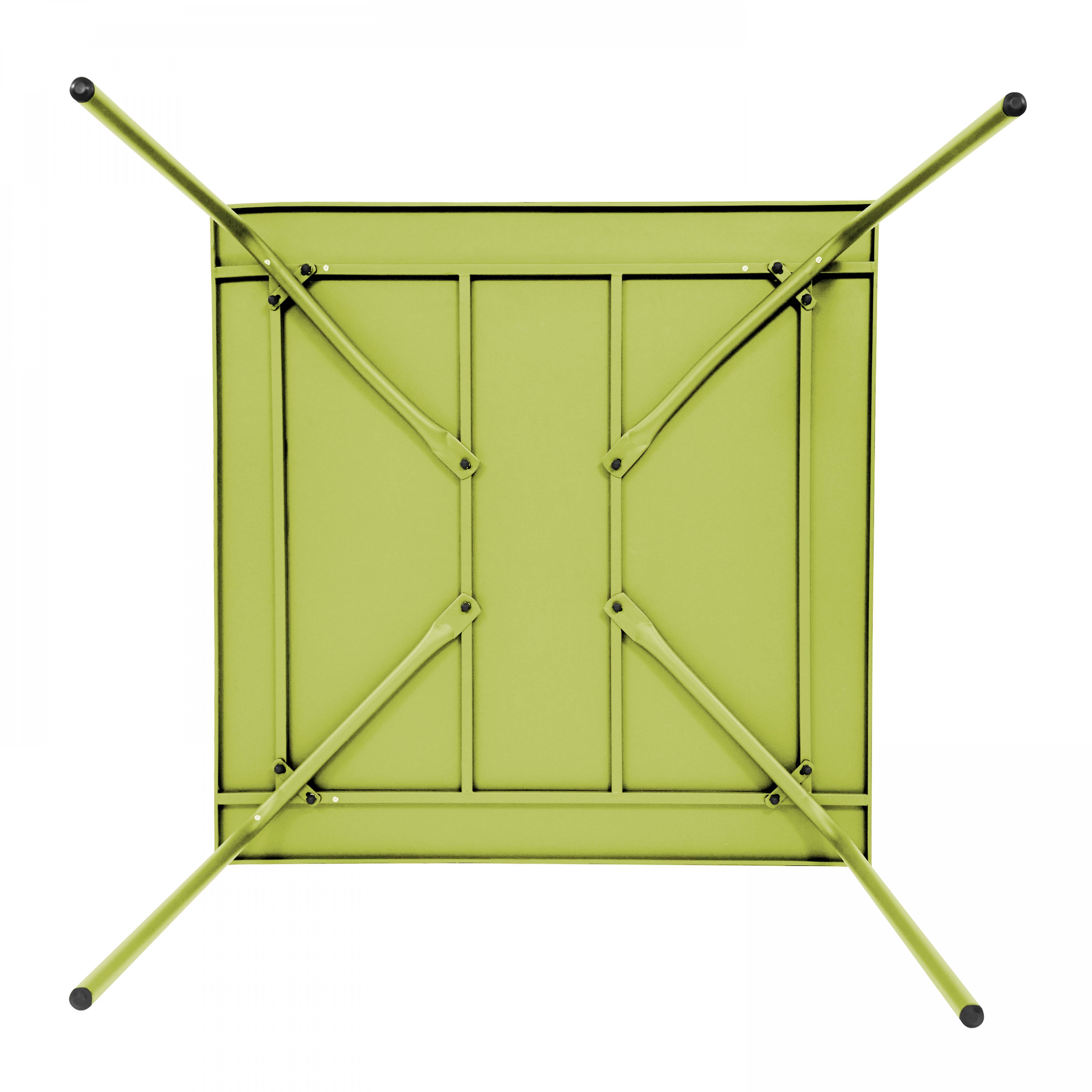Oviala - Ensemble table de jardin carrée et 8 fauteuils en métal vert Palavas - Oviala - Imagen 4