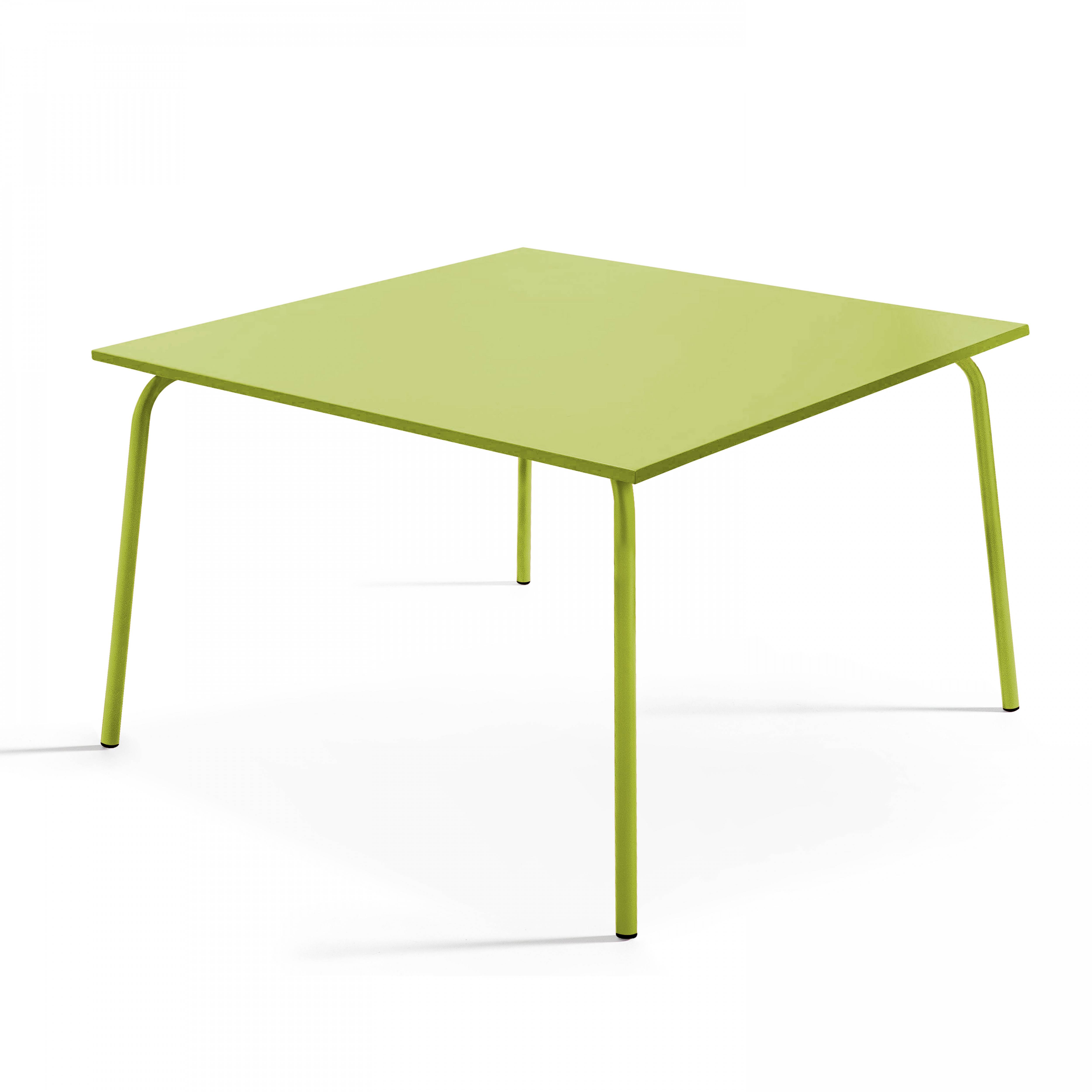 Oviala - Ensemble table de jardin carrée et 8 fauteuils en métal vert Palavas - Oviala - Imagen 2