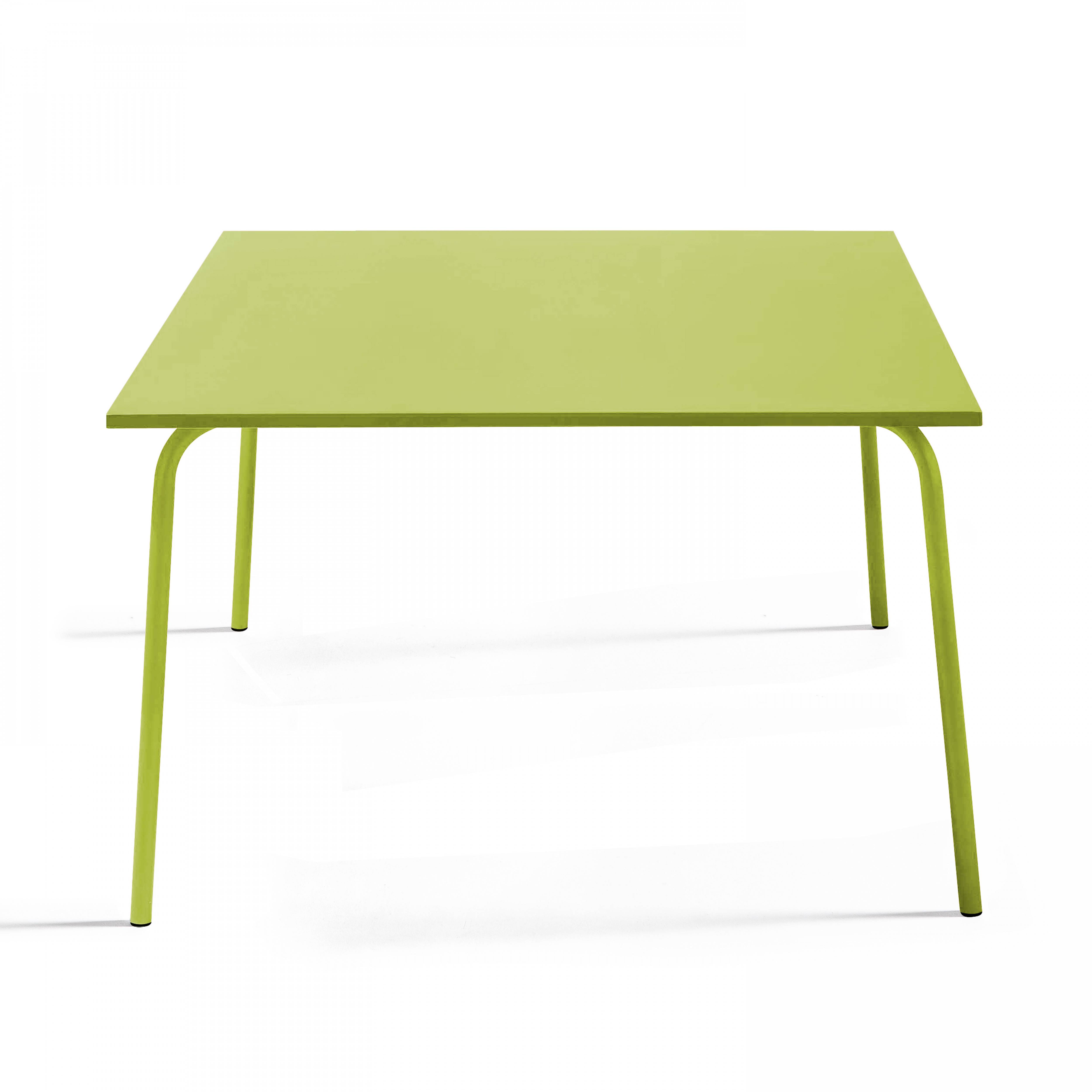Oviala - Ensemble table de jardin carrée et 8 fauteuils en métal vert Palavas - Oviala - Imagen 3