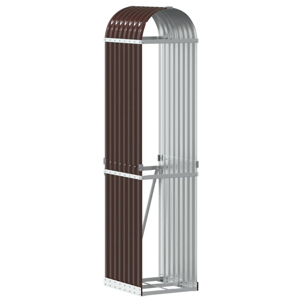 Range-bûches acier galvanisé pour bois de chauffage extérieur Marron 170cm – ComfortXL Outdoor Living - Image 2
